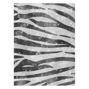 Toalha De Mesa Glamorous Black White Glitter Zebra Strike