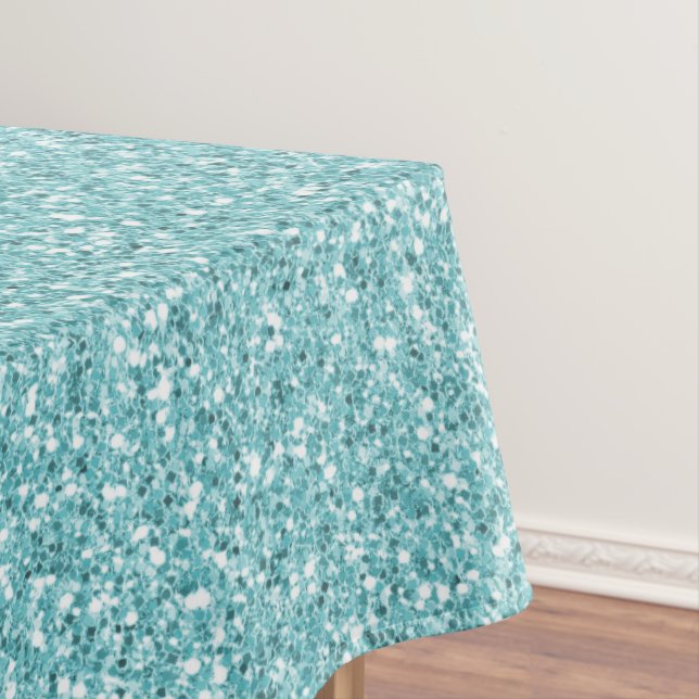 Toalha De Mesa Glitter de Aqua (Posição Original)