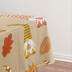 Toalha De Mesa Gnomos de Ação de Graças com Folhas de outono
