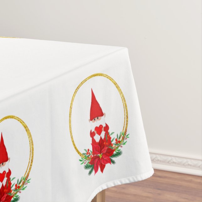 Toalha De Mesa Gnomos de Natal em White Tablecloth (Posição Original)