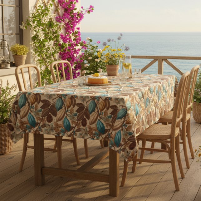 Toalha De Mesa Gold Brown Turquoise Cacao Pattern (Criador carregado)