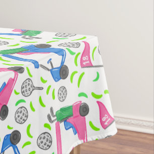 Toalha De Mesa Golfe Golfe Pré-Pequeno Padrão Rosa Azul Carrinhos