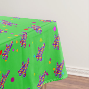 Toalha De Mesa Gradiente Decorativo Estilizado Doce 16 em Verde