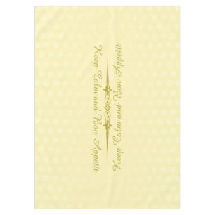 Toalha De Mesa Gradientes do Bolinhas amarelo claro + texto