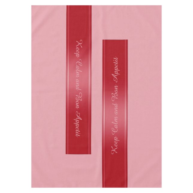 Toalha De Mesa Gradientes Limite Deco Vermelho de Faixa + texto (Frente)