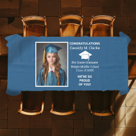 Toalha De Mesa Graduação de Foto Minimalista do 8º ano