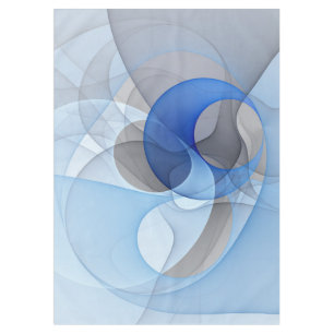 Toalha De Mesa Gráfico de Arte Fractal de Cinza Azul Moderno