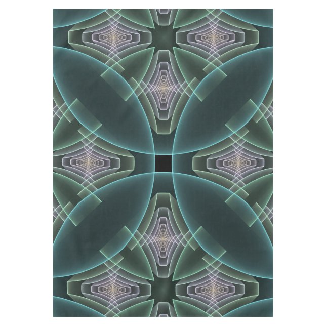 Toalha De Mesa Gráfico de Arte Geométrica Teal Moderna (Frente)
