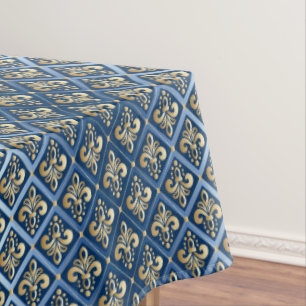 Toalha De Mesa Grande Elegante Fleur De Lis