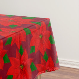 Toalha De Mesa Grande padrão de flor de poinsétia em burgundy
