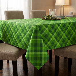 Toalha de Mesa Grande Xadrez Verde Árvore Bonita
