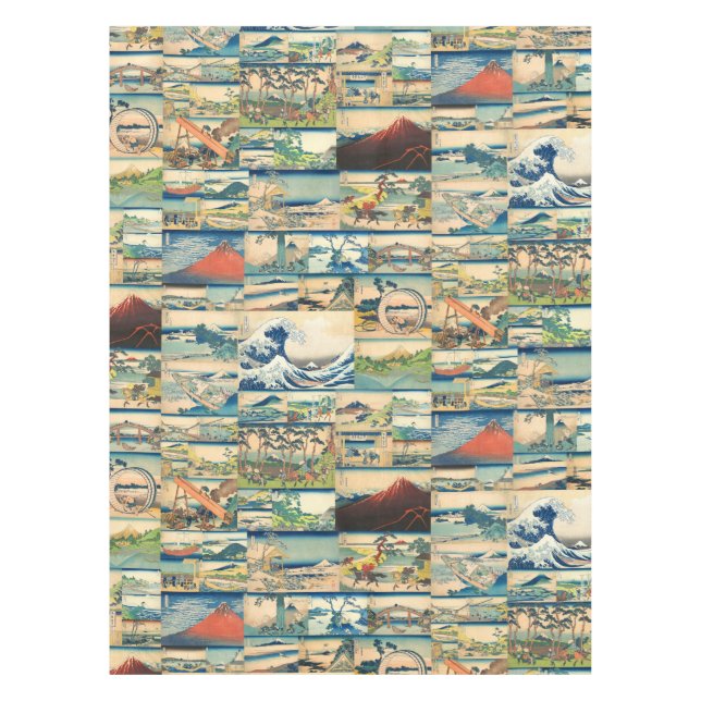 Toalha De Mesa Grandes impressões do japonês de Hokusai Monte (Frente)