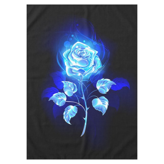 Toalha De Mesa Gravação de Rosa Azul (Frente)