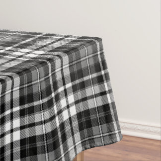 Toalha De Mesa Gray Black White Plaid Tartan 