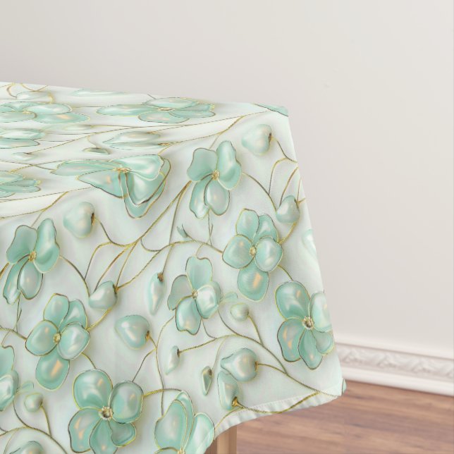 Toalha De Mesa Green Gold Floral Tablecloth (Posição Original)