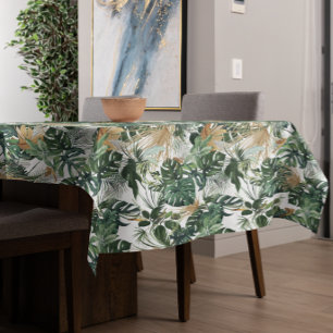 Toalha De Mesa Green Watercolor Tropical Leaves  Pattern