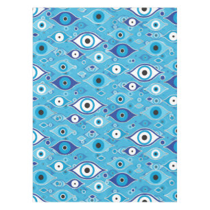 Toalha De Mesa Grego Mati Mataki - Padrão de Olhos de Matiasma M