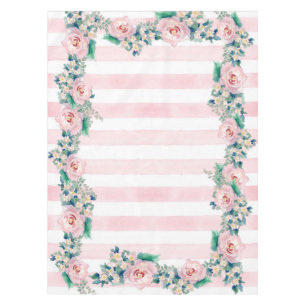 Toalha De Mesa Grelhas largas do chip MODERN Watercolor w Rosas
