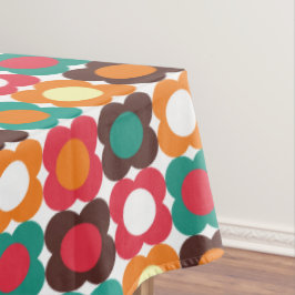 Toalha De Mesa Groovy 70s Retro Flower Pattern | Bold Boho Floral