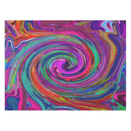Toalha De Mesa Groovy Abstrato Retro Magenta Dark Rainbow Swirl