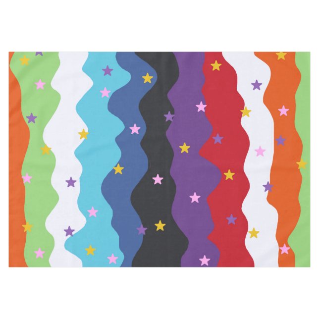 Toalha De Mesa Groovy Celestial Stripe Abstrato (Frente (Horizontal))