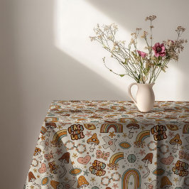 Toalha De Mesa Groovy Pastel Tablecloth 60s Terracotta Accent