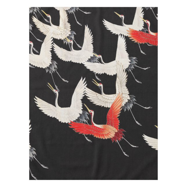 Toalha De Mesa Gruas voadoras japonesas Kimono Art (Frente)