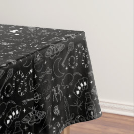 Toalha De Mesa Grunge Gótico, Preto e Branco, Padrão