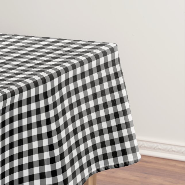 Toalha De Mesa Guingão preto e branco antiquado (Posição Original)