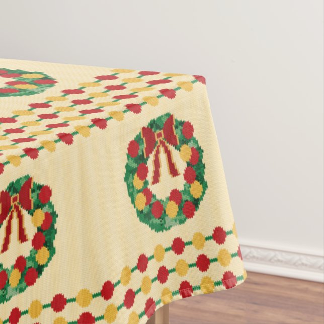 Toalha De Mesa Guirlanda de Natal em Tricô (Posição Original)