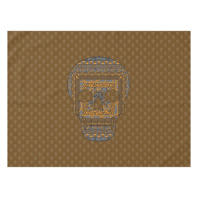 Toalha de Mesa Halloween Caveira (Frente (Horizontal))