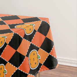 Toalha De Mesa Halloween Kawaii Jack-o-lantern Argyle
