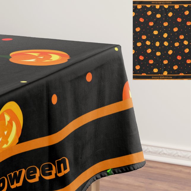 Toalha De Mesa Halloween Scary Pumpkins Jack-o'-Lanterna (Criador carregado)