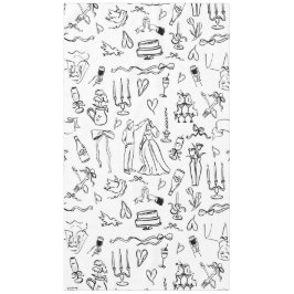 Toalha De Mesa hand drawn wedding marriage bridal toile