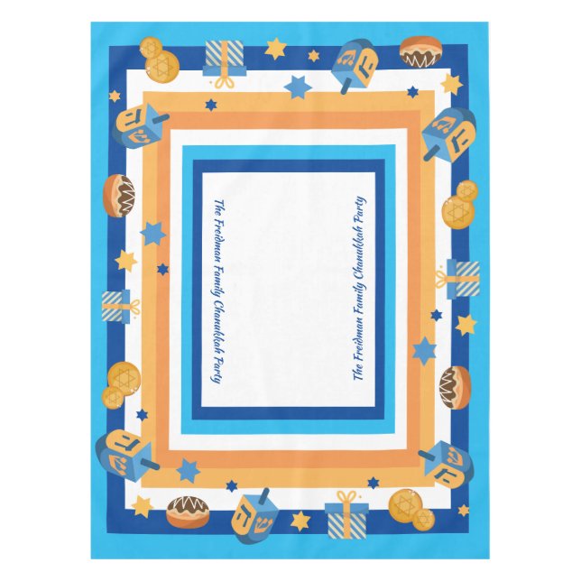 Toalha De Mesa Hanukkah Personalizou Rosquinhas de Sonhos e Estre (Frente)