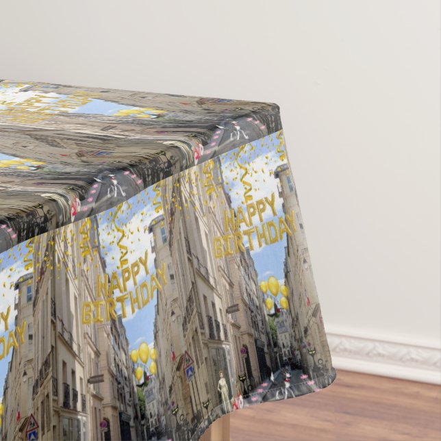 Toalha De Mesa Happy Birthday Tablecloth Paris França (Posição Original)
