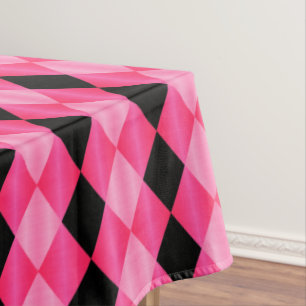 Toalha De Mesa Harlequin dobrado, preto-rosa-60x84 TABLECLOTH