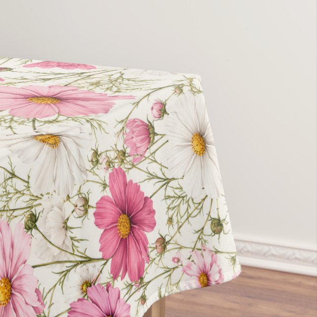 Toalha De Mesa Hastes de Flor de Cosmos Arejadas (Posição Original)