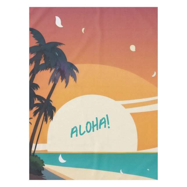 Toalha De Mesa Havaiano/Aloha/Tropical/praia (Frente)