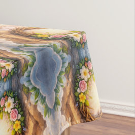 Toalha De Mesa He Is Risen Religious Floral Crown Easter