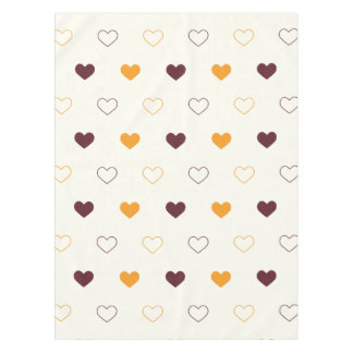 Toalha De Mesa Heart Pattern with Orange & Brown Hearts