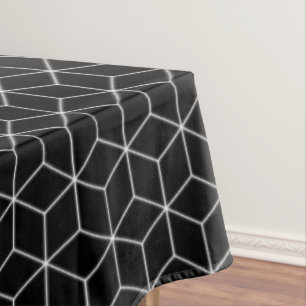 Toalha De Mesa Hexágono do Padrão Geométrico Preto e Branco
