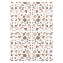 Toalha De Mesa Hexágono e Triângulo Rosa e Castanho em Padrão Bra