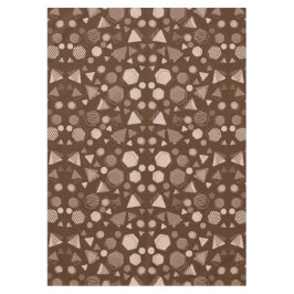 Toalha De Mesa Hexágono e Triângulo Rosa e Castanho em Padrão Cas