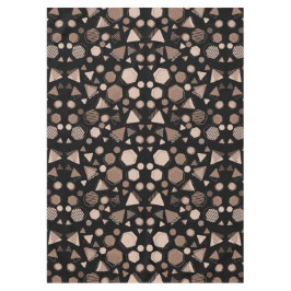 Toalha De Mesa Hexágono e Triângulo Rosa e Castanho em Padrão Pre