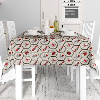 Toalha De Mesa Hexágonos y motivos vegetales