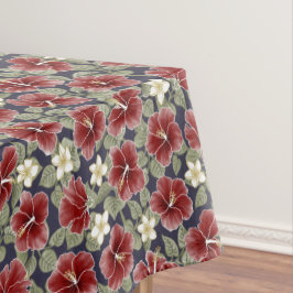 Toalha De Mesa Hibiscus e Plumeria - Maroon