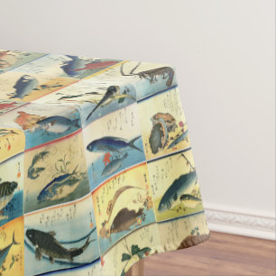 Toalha De Mesa Hiroshige: Uma Captura de Peixes Impressões Japone