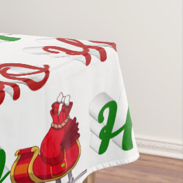 Toalha De Mesa Ho Ho Ho Papais noeis Sleigh Christmas green scrip