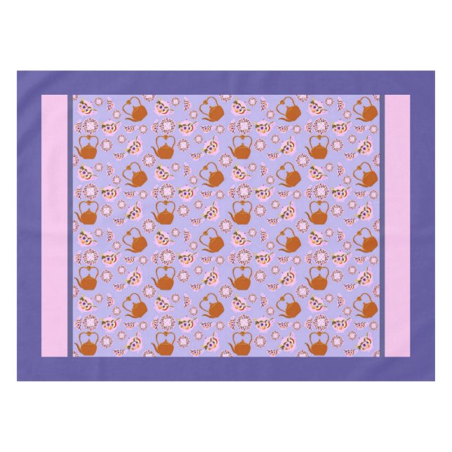 Toalha De Mesa Hora do Chá: chaleira, chaleira, chaleira de cobre (Frente (Horizontal))